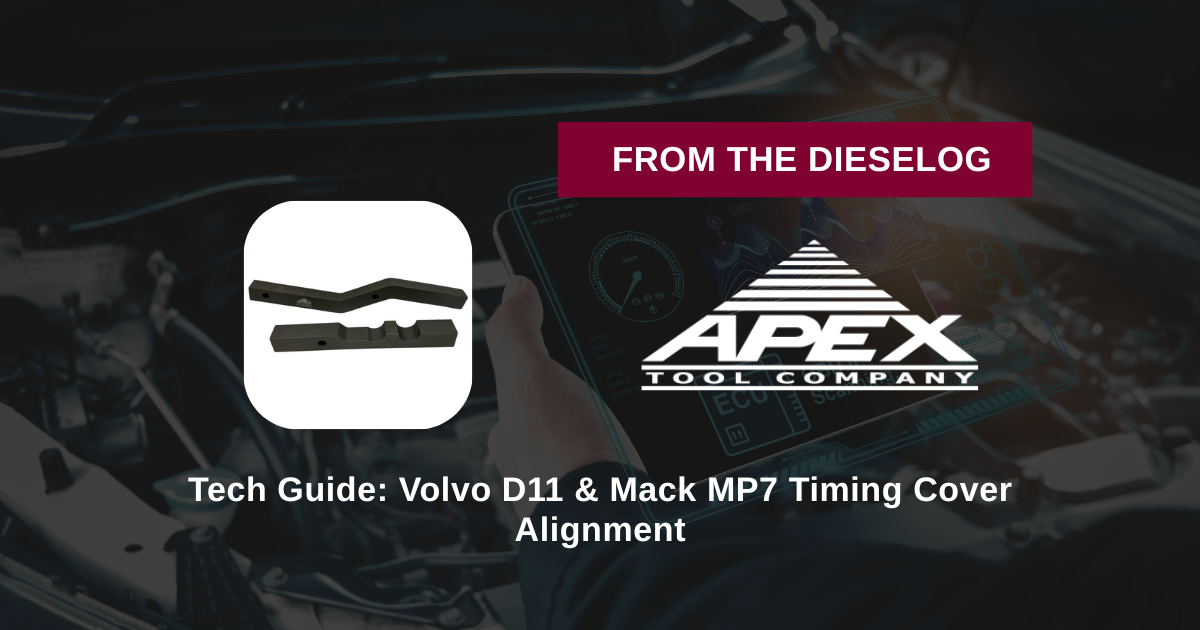Step-by-step close-up view of an aluminum engine rear geartrain cover alignment tool bolted to a cylinder head casting